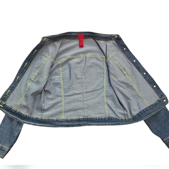 V CRISTINA beaded Sequined  Denim Jacket M - Picture 7 of 11